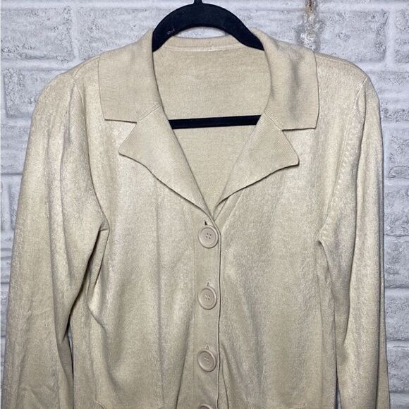 💙BHS Cream Button-up cardigan Women's Size 10 - Picture 3 of 10
